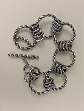 y2k silver plated rope chain bracelet